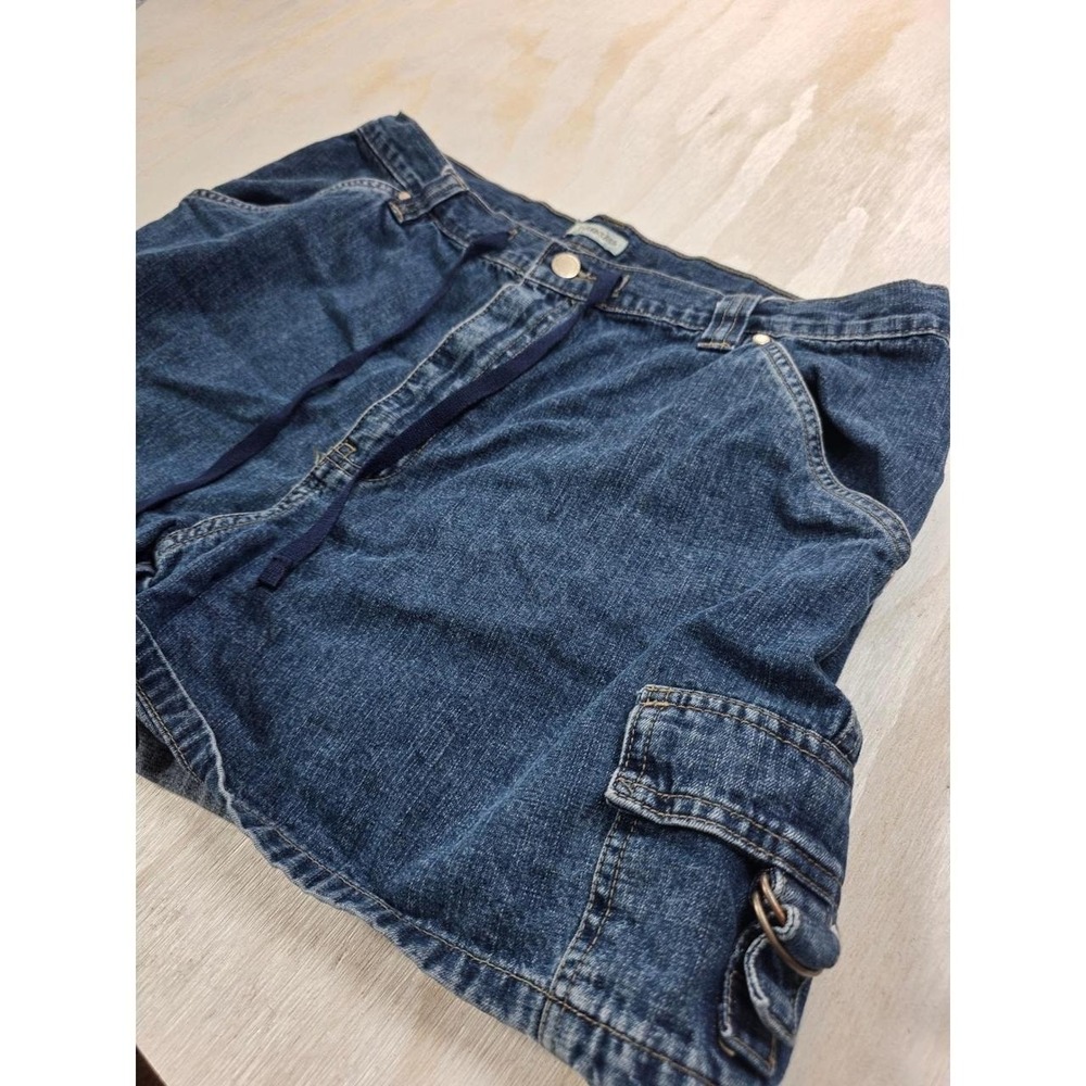 St. Johns Bay Cargo Shorts size 14 Blue Cotton Boho